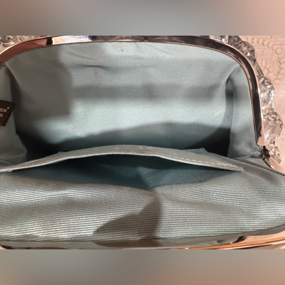 COACH EXOTIC PYTHON WRISTLET KISSLOCK CHROME/STEE… - image 10